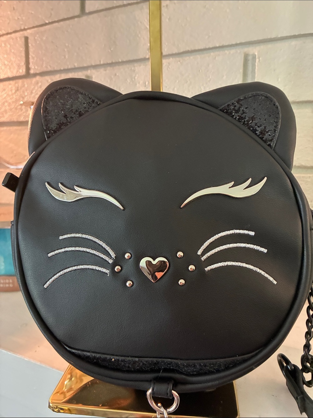Betsey Johnson Black Cat Face Crossbody Bag - Picture 2 of 9